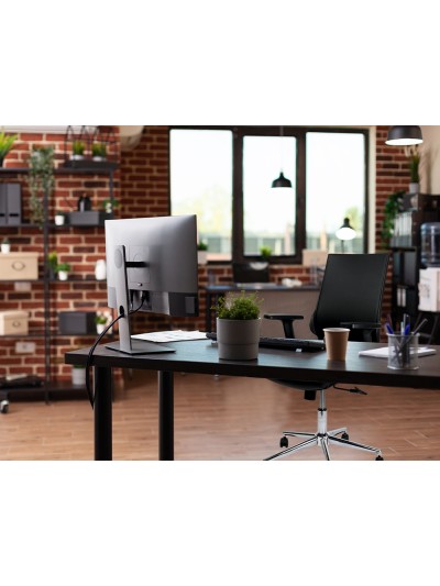 Silla giratoria q-connect respaldo medio de similpiel regulable en altura 980+100x630x625 mm color negro
