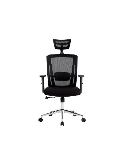 Silla giratoria q-connect ergonomica respaldo alto y reposacabeza ajustable en altura 1180+100x630x625 mm