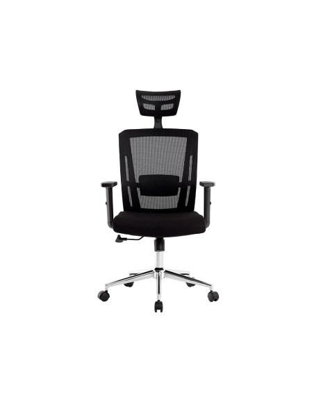 Silla giratoria q-connect ergonomica respaldo alto y reposacabeza ajustable en altura 1180+100x630x625 mm