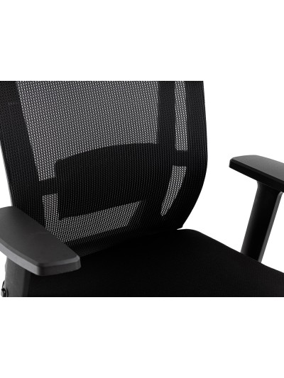 Silla giratoria q-connect ergonomica respaldo alto y reposacabeza ajustable en altura 1180+100x630x625 mm