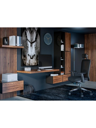 Silla giratoria q-connect ergonomica respaldo alto y reposacabeza ajustable en altura 1180+100x630x625 mm