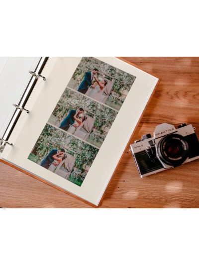 Album de fotos liderpapel anillas serie classic con 20 hojas autoadhesivas color marron