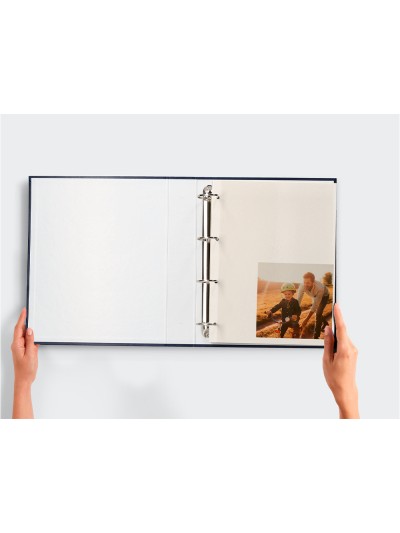Album de fotos liderpapel anillas serie classic con 20 hojas autoadhesivas color azul