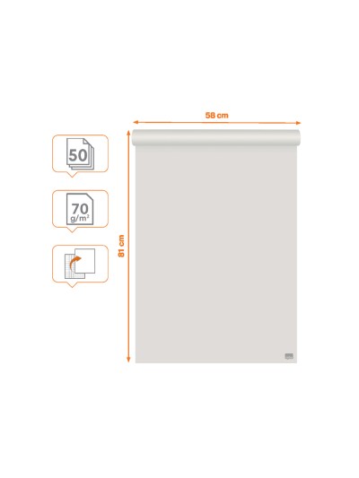 Bloc congreso nobo papel reciclado cuadriculado/liso 580x810 mm 50 hojas 70 g/m2 pack de 2 unidades