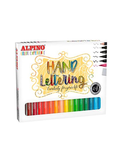 Rotulador alpino metallic lettering doble punta estuche de 12 unidades colores surtidos