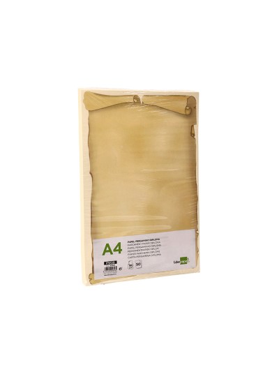 Papel pergamino liderpapel din a4 diploma 180 gr paquete de 50 hojas
