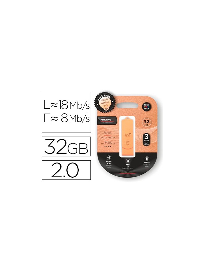 Memoria usb tech one tech ecotech biodegradable 32 gb usb 2.0 Memoria usb tech one tech ecotech biodegradable 32 gb usb 2.0