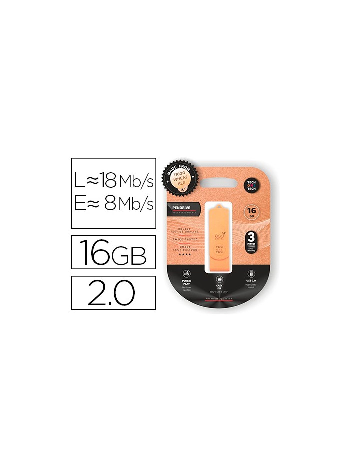 Memoria usb tech one tech ecotech biodegradable 16 gb usb 2.0 Memoria usb tech one tech ecotech biodegradable 16 gb usb 2.0