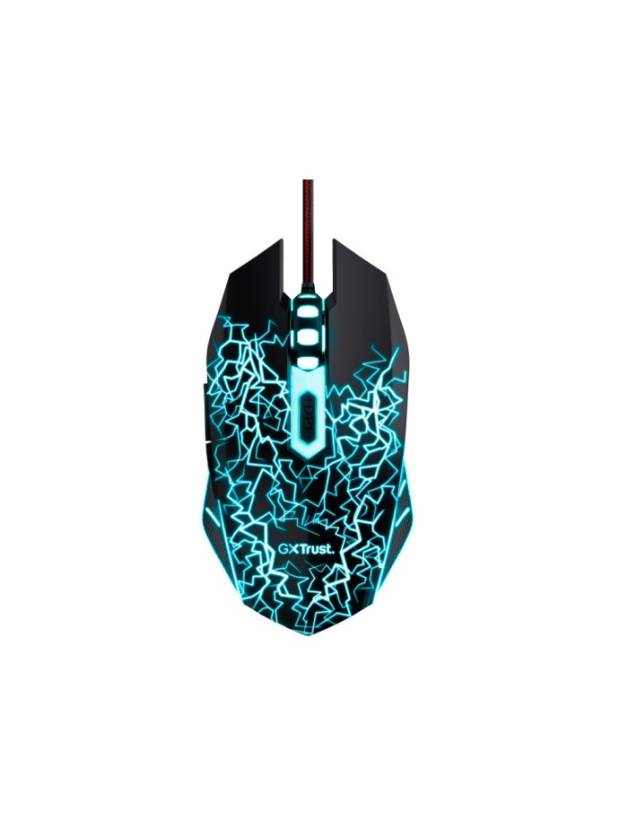 Raton trust gxt105x izza gaming optico luces led 800-4000 ppp 6 botones usb 2.0 cable 1,80 m color negro Raton trust gxt105x izza gaming optico luces led 800-4000 ppp 6 botones usb 2.0 cable 1,80 m color negro
