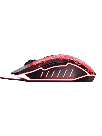 Raton trust gxt105x izza gaming optico luces led 800-4000 ppp 6 botones usb 2.0 cable 1,80 m color negro