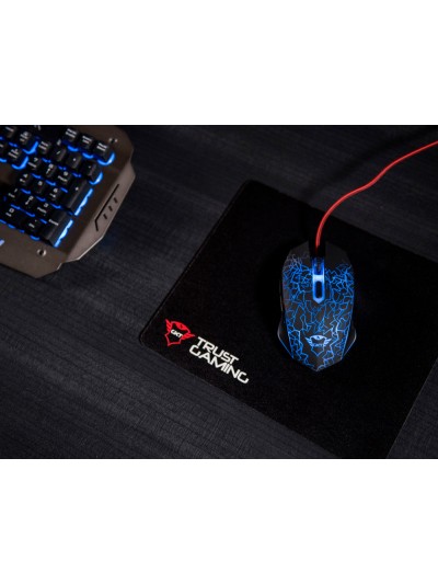 Raton trust gxt105x izza gaming optico luces led 800-4000 ppp 6 botones usb 2.0 cable 1,80 m color negro