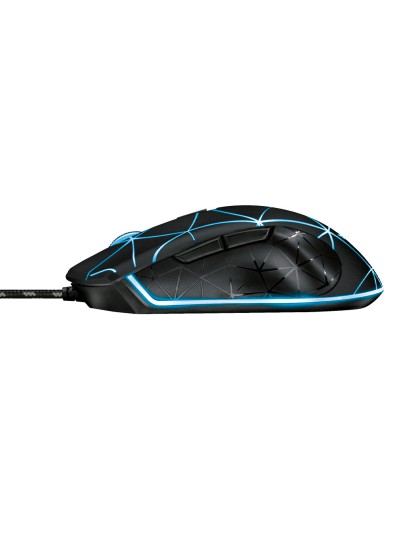 Raton trust gxt133 locx gaming optico luces led 800-4000 ppp 6 botones usb 2.0 cable 1,80 m color negro