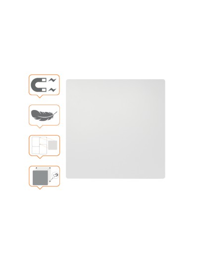 Pizarra blanca nobo modular sin marco acero magnetica 450x450 mm