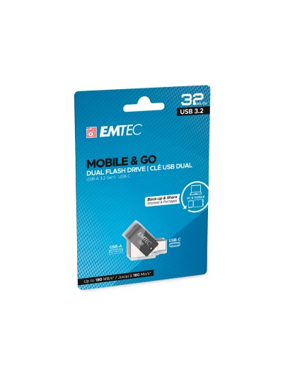 Memoria emtec usb 3.2 dual mobile & go type-c /usb 32 gb