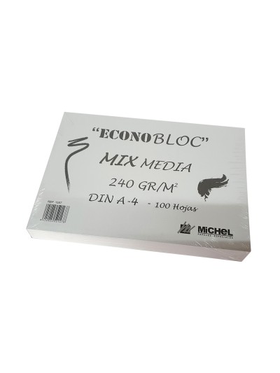 Bloc dibujo multitecnicas michel econobloc mix media din a4 encolado 100 hojas 240 gr/m2 210x297 mm