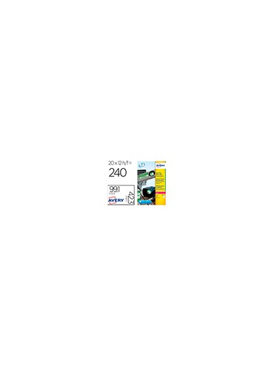 Etiqueta adhesiva resistente avery poliester blanco laser 99,1x42,3 mm caja de 240 unidades