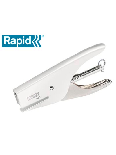 Grapadora rapid de tenaza s51 metalica capacidad de grapado 15 hojas usa grapas 21/4 cromada