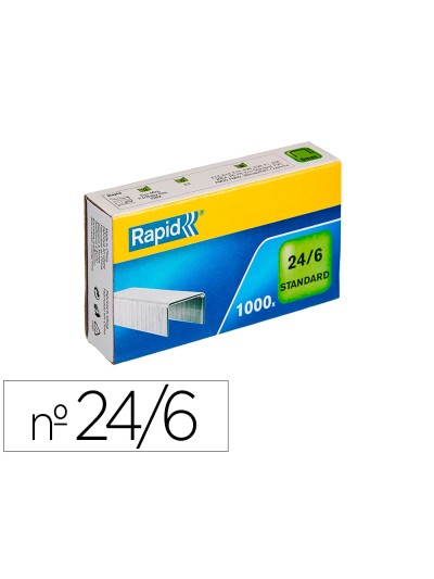 Grapas rapid 24/6 mm galvanizada caja de 1000 unidades