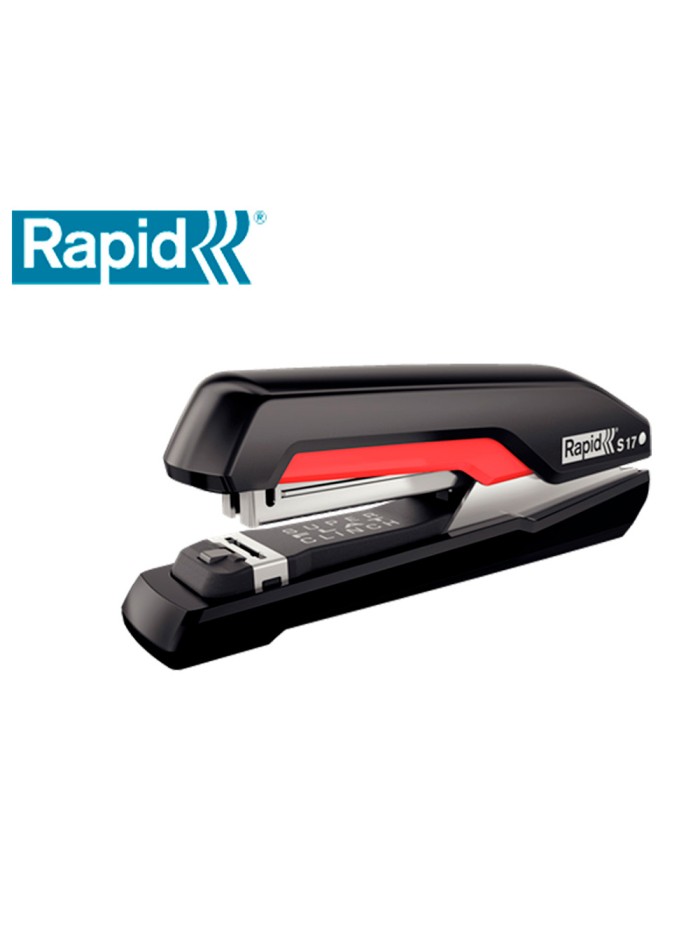Grapadora rapid s17 fullstrip plastico capacidad de grapado 30 hojas usa grapas 24/6 y 26/6 color negro/rojo Grapadora rapid s17 fullstrip plastico capacidad de grapado 30 hojas usa grapas 24/6 y 26/6 color negro/rojo