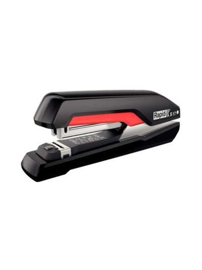 Grapadora rapid s17 fullstrip plastico capacidad de grapado 30 hojas usa grapas 24/6 y 26/6 color negro/rojo