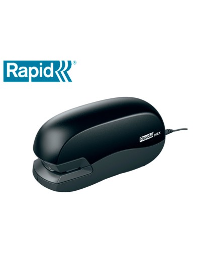 Grapadora rapid electrica 20ex fixativ capacidad de grapado 20 hojas usa grapas 24/6 y 26/6 color negro