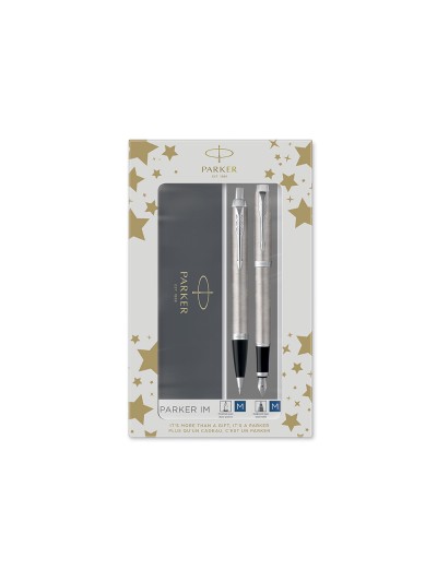 Juego parker im essential acero ct boligrafo + pluma