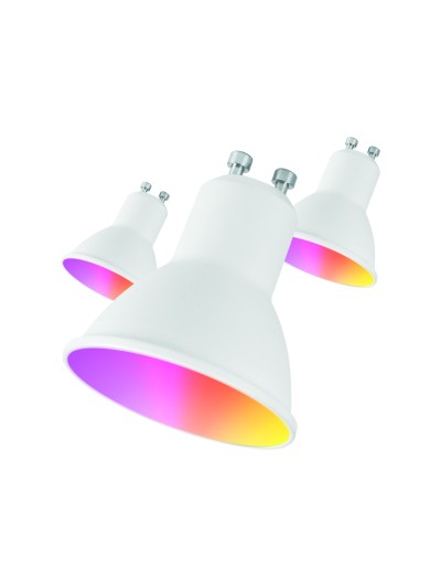 Bombilla muvit io gu10 5.5w rgb pack 3 unidades