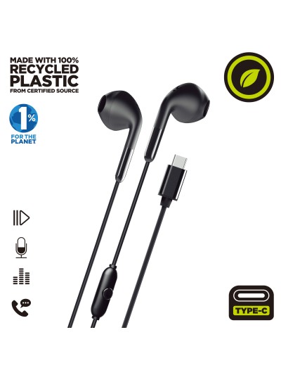 Auriculares muvit e58 usb tipo c negro