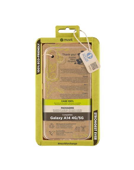 Funda muvit recycletek para samsung galaxy a14 4g - 5g transparente