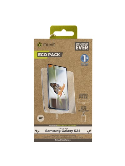 Funda muvit para samsung galaxy s24 + protector de pantalla vidrio templado plano