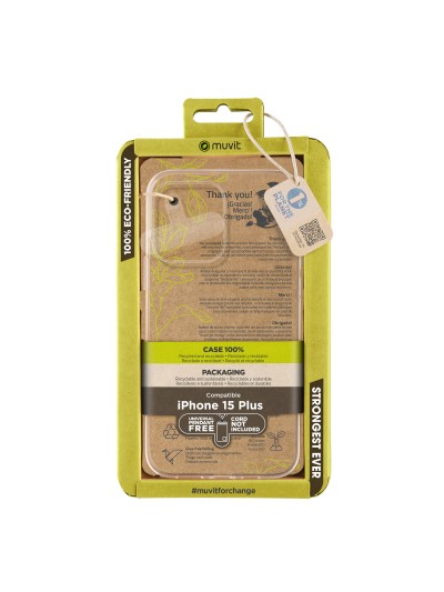 Funda muvit recycletek para apple iphone 15 plus transparente