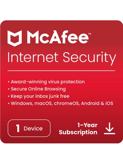 Antivirus mcafee internet security 1 dispositivo 1 año esd (descarga directa)
