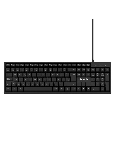 Phoenix k100 teclado multimedia usb negro qwerty oficina