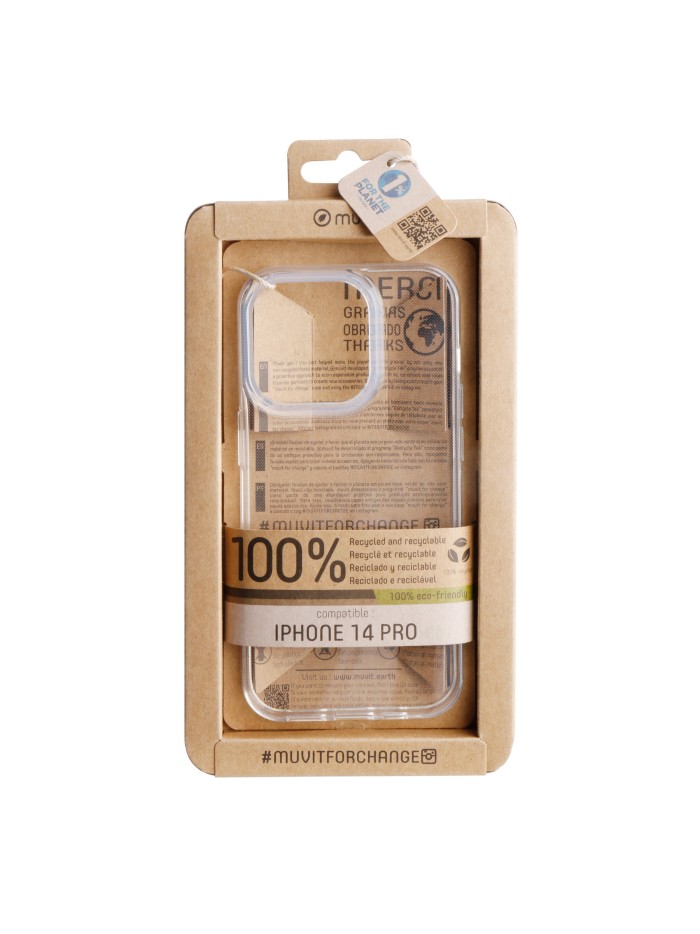 Funda muvit recycletek para apple iphone 14 pro transparente Funda muvit recycletek para apple iphone 14 pro transparente