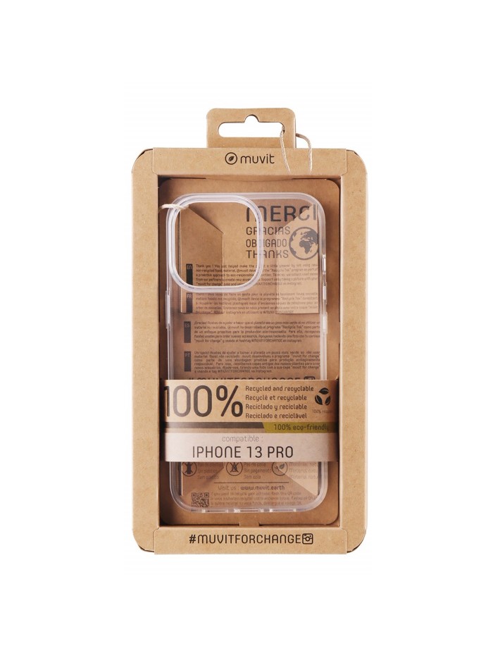 Funda muvit recycletek para apple iphone 13 pro transparente Funda muvit recycletek para apple iphone 13 pro transparente