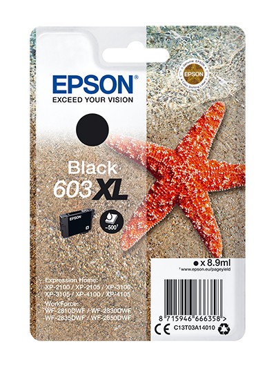 Cartucho tinta epson c13t03a14010 singlepack negro 603xl estrella de mar