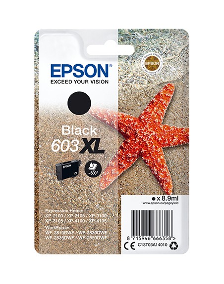 Cartucho tinta epson c13t03a14010 singlepack negro 603xl estrella de mar