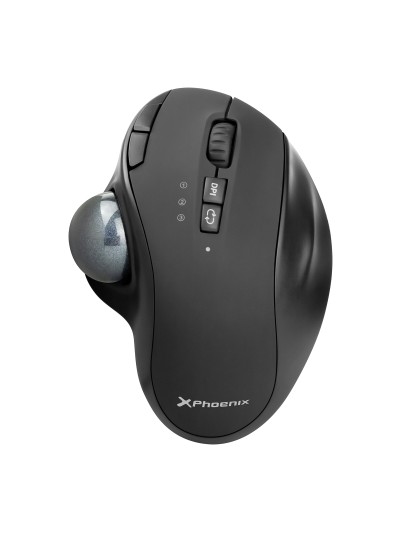 Ratón inalambrico phoenix ergo t1 ergonomico trackball batería recargable multidispositivo