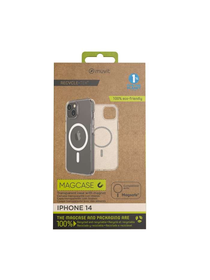 Funda muvit recycletek magsafe para apple iphone 14 transparente Funda muvit recycletek magsafe para apple iphone 14 transparente