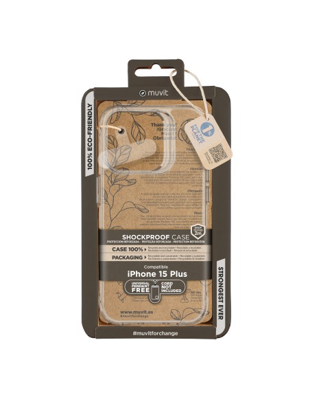 Funda muvit shockproof 2m para apple iphone 15 plus transparente