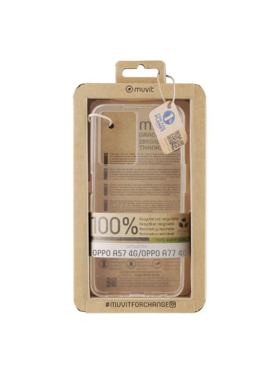 Funda muvit recycletek para oppo a57s 4g - a57 4g - a77 4g - a57e 4g - a77s 4g transparente