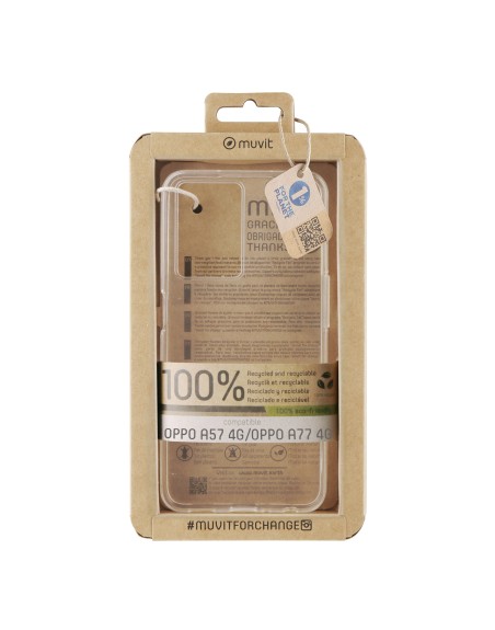 Funda muvit recycletek para oppo a57s 4g - a57 4g - a77 4g - a57e 4g - a77s 4g transparente