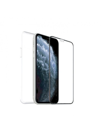 Funda muvit recycletek para apple iphone se - 8 - 7 transparente + protector cristal templado marco negro