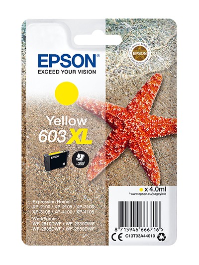 Cartucho tinta epson c13t03a44010 singlepack amarillo 603xl estrella de mar