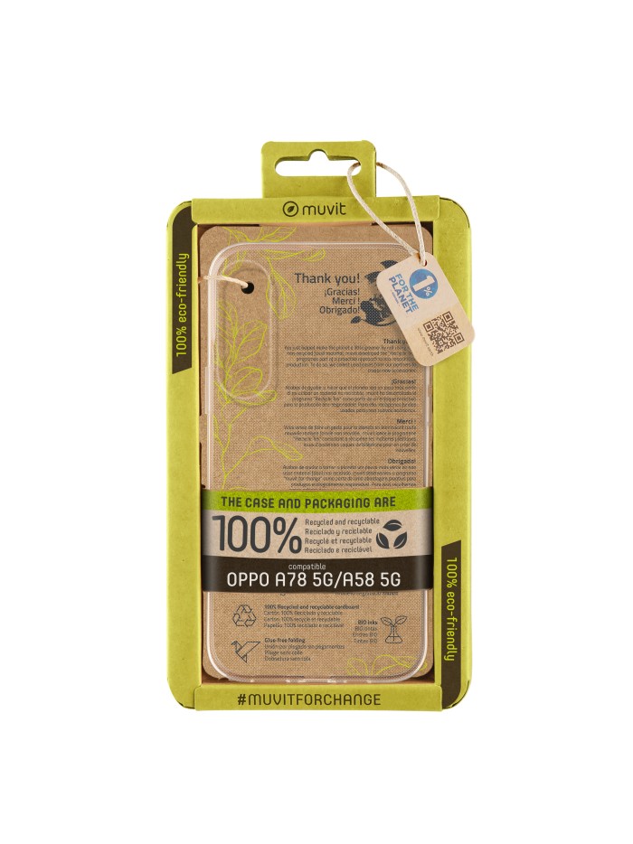 Funda muvit recycletek para oppo a78 5g - a58 5g transparente Funda muvit recycletek para oppo a78 5g - a58 5g transparente