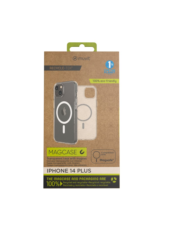 Funda muvit recycletek magsafe para apple iphone 14 plus transparente Funda muvit recycletek magsafe para apple iphone 14 plus transparente
