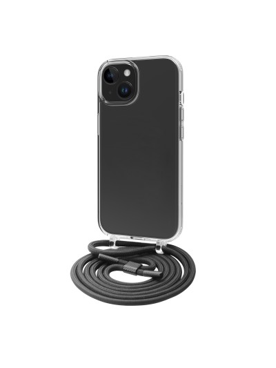 Funda muvit recycletek para apple iphone 15 transparente + colgante negro