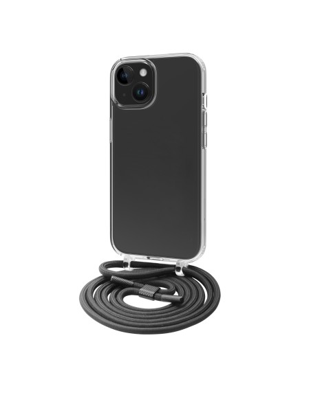 Funda muvit recycletek para apple iphone 15 plus transparente + colgante negro