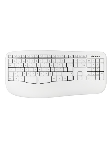 Phoenix k201 teclado ergonómico inalámbrico 2.4ghz blanco