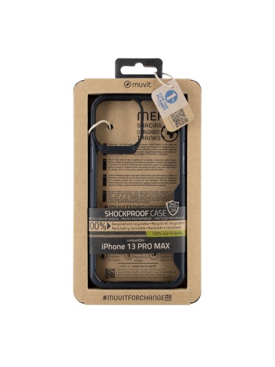 Funda muvit shockproof 2m para apple iphone 13 pro max transparente - negra